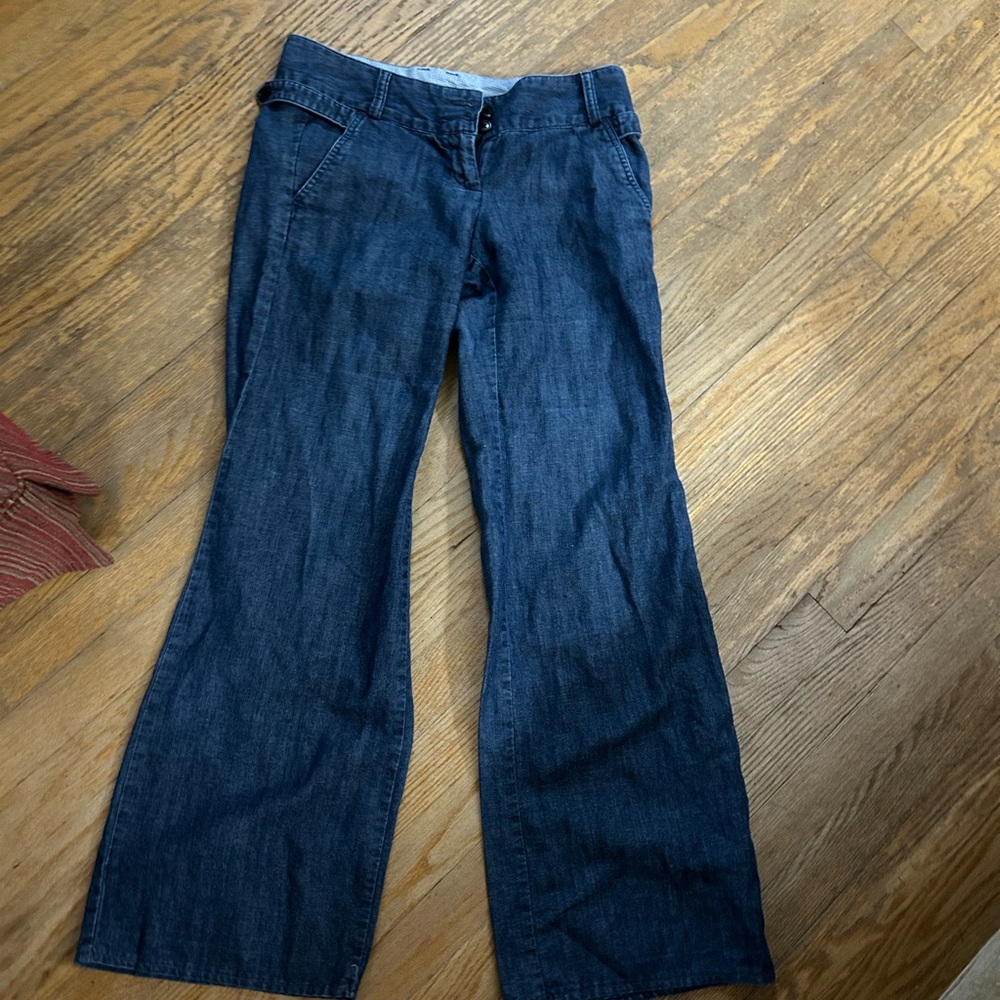 Land’s End low rise wide leg trousers Classic Blue Women's Jeans